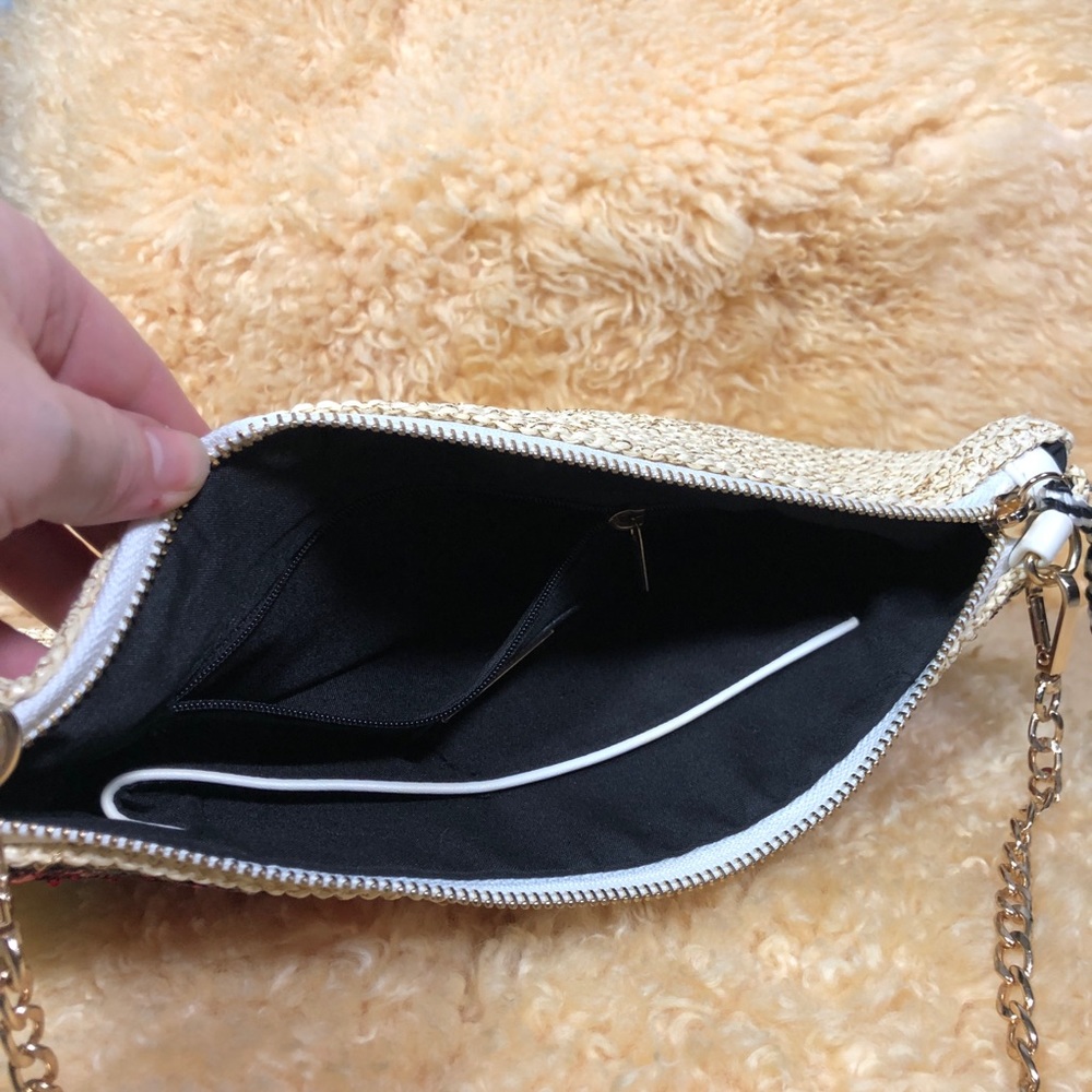 Bam Forever Watermelon/Sequins Straw Clutch Purse - Picture 10 of 14